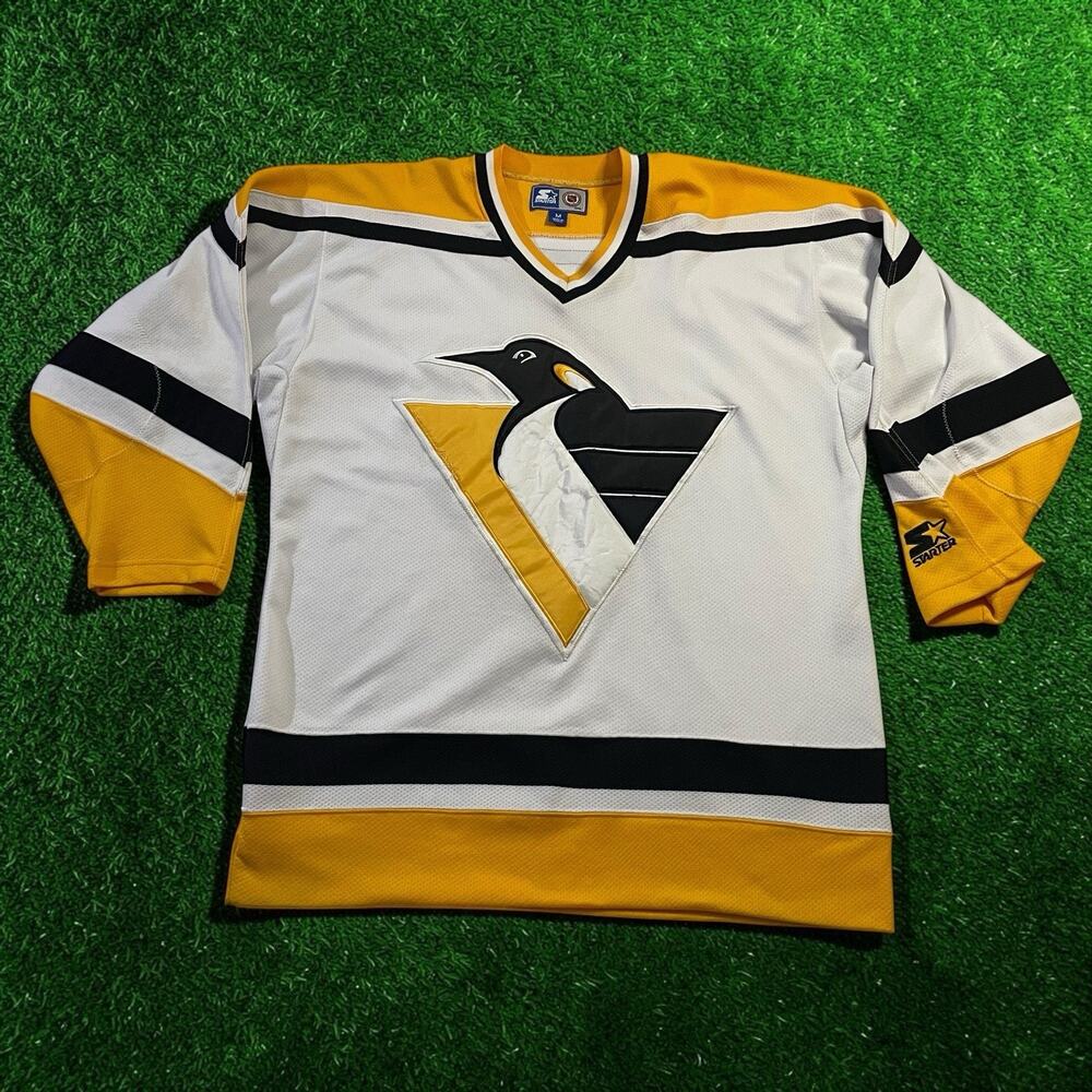 Vintage Pittsburgh Penguins Starter NHL Jersey Robo Penguin 90s White Medium M